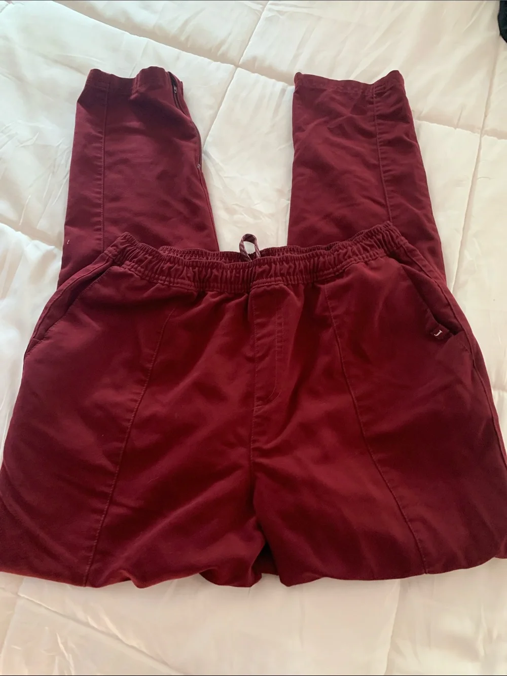 Jaanuu Women's Burgundy Scrub Set - Top & Pants